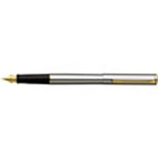 Picture of Sheaffer Agio Brushed Chrome Plate 22K Gold Plate Trim Fountain Pen Medium Nib