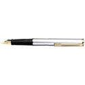 Picture of Sheaffer Agio Compact Brushed Chrome Plate 22K Gold Plate Trim Fountain Pen Medium Nib