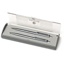 Picture of Sheaffer Sentinel Brushed Chrome Plate Chrome Plate Trim Ballpoint Pen and Pencil Set