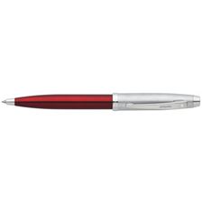 Picture of Sheaffer 100 Transparent Red Barrel Brushed Chrome Cap Nickel Plate Trim Ballpoint Pen
