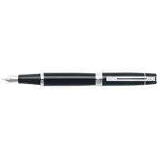 Picture of Sheaffer 300 Glossy Black Chrome Plate Trim Fountain Pen Medium Nib