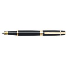 Picture of Sheaffer 300 Glossy Black Barrel Gold Tone Trim Fountain Pen Fine Nib