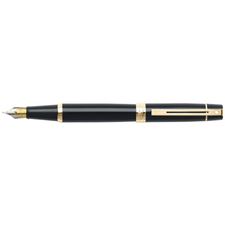 Picture of Sheaffer 300 Glossy Black Barrel Gold Tone Trim Fountain Pen Medium Nib