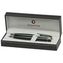 Picture of Sheaffer 300 Glossy Black Chrome Plate Trim Ballpoint Pen and Pencil Set
