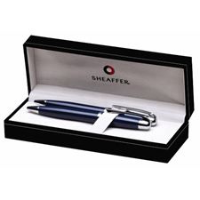 Picture of Sheaffer 500 Glossy Blue Chrome Plate Trim Ballpoint Pen and Pencil Set