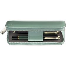 Picture of Pelikan Patent Leather Pen Case Two Pen Green