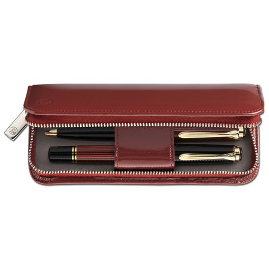 Pelikan Patent Leather Pen Case Two Pen Red-Montgomery Pens Fountain Pen  Store 212 420 1312