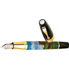 Picture of Montegrappa St Andrews Links Fountain Pen Hand Painted Solid 18KT Gold