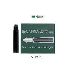 Picture of Monteverde Fountain Pen Standard Ink Cartridge Boxed Green Pack of 6