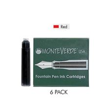 Picture of Monteverde Fountain Pen Standard Ink Cartridge Boxed Red Pack of 6