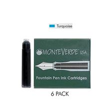 Picture of Monteverde Fountain Pen Standard Ink Cartridge Boxed Turquoise Pack of 6