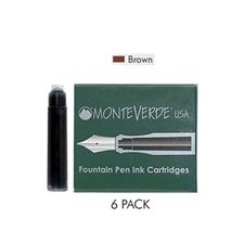 Picture of Monteverde Fountain Pen Standard Ink Cartridge Boxed Brown Pack of 6