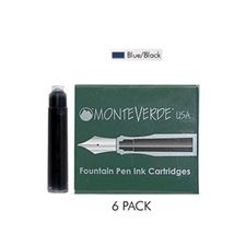 Picture of Monteverde Fountain Pen Standard Ink Cartridge Boxed Blue Black Pack of 6
