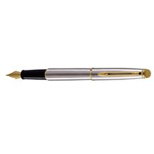 Picture of Waterman Hemisphere Stainless Steel Gold Trim Fountain Pen Medium Nib