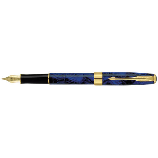 Parker Sonnet Series Fountain Pen Blue Gold Trim With Fine Steel Nib 