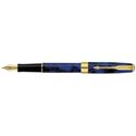Picture of Parker Sonnet Premier Blue Gold Trim Fountain Pen Fine Nib