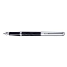 Picture of Waterman Hemisphere Essential Deluxe Silky Black Chrome Trim Fountain Pen Medium Nib