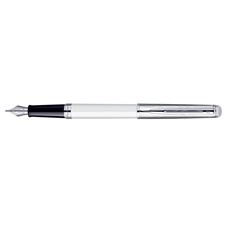 Picture of Waterman Hemisphere Essential Deluxe White Chrome Trim Fountain Pen Medium Nib
