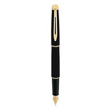 Picture of Waterman Hemisphere Matte Black Gold Trim Fountain Pen Medium Nib