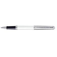 Picture of Waterman Hemisphere Essential Deluxe White Chrome Trim Rollerboll Pen