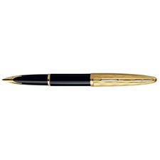 Picture of Waterman Carene Deluxe Black And Gold Fountain Pen Medium Nib