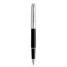 Picture of Waterman Hemisphere Satin Black Lacquer Chrome Trim Fountain Pen Medium Nib