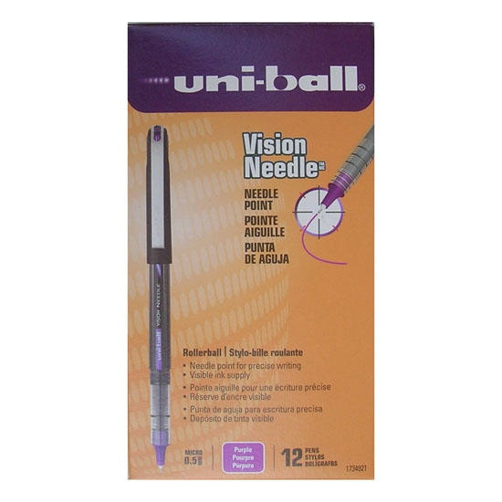 Uniball Vision Rollerball Pen Needle Point Purple (Dozen)Montgomery