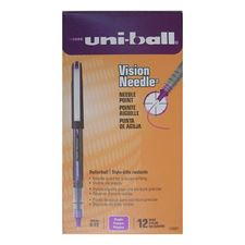 Picture of Uni-ball Vision Rollerball Pen Needle Point Purple (Dozen)