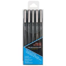 Picture of Prismacolor Fine Line Markers Black Set Of 5