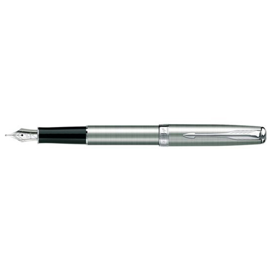 Parker Sonnet Fountain Pen Stainless Steel Chrome Trim Fine Steel Nib 