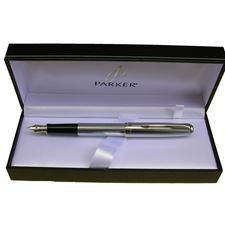 Picture of Parker Sonnet Cannelle Lacquer Chrome Fountain Pen Medium Nib