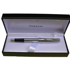 Picture of Parker Sonnet Cannelle Lacquer Chrome Fountain Pen Fine Nib