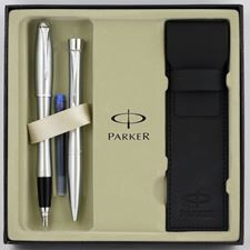 Picture of Parker Urban Metallic Chrome Trim Fountain Pen Medium Nib and Ballpoint Pen