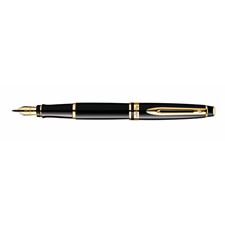 Picture of Waterman Expert III Black Gold Trim Fountain Pen Fine Nib + 48 Blue or Black Ink Cartridges