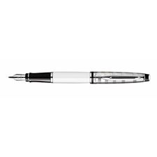 Picture of Waterman Expert New Generation Deluxe White Chrome Trim Fountain Pen Fine Nib