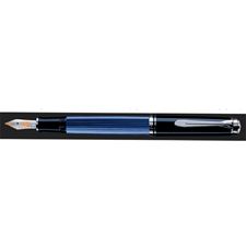 Picture of Pelikan Souveran 605 Blue Black Silver Fountain Pen Extra Fine Nib