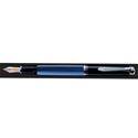 Picture of Pelikan Souveran 605 Blue Black Silver Fountain Pen Fine Nib