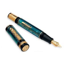 Picture of Delta Hawall Kanaka Maoli Special  Limited Edition Green Gold Fountain Pen Broad Nib