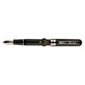 Picture of Conklin Mark Twain Crescent Filler Black Chase With Rose Gold Trim Fountain Pen Fine Nib