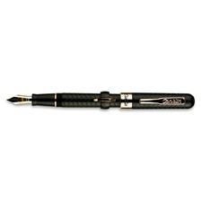 Picture of Conklin Mark Twain Crescent Filler Black Chase With Rose Gold Trim Fountain Pen Medium Nib