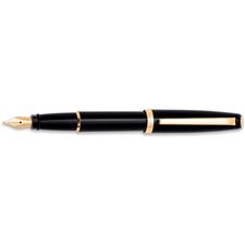 Picture of Aurora Style Resin Black Pepper Gold Trim Fountain Pen Broad Nib