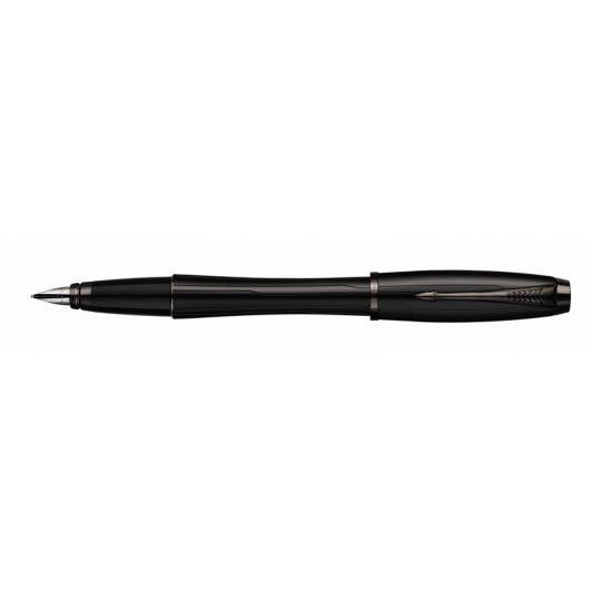 Parker Premium Black Chiseled Fountain Medium Nib-Montgomery Pens Fountain Pen Store