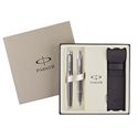 Picture of Parker IM Gunmetal Chrome Trim Fountain Pen Medium Nib & Ballpoint Pen Set