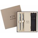 Picture of Parker IM Silver Grey Chrome Trim Fountain Pen Medium Nib & Ballpoint Pen Set