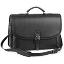 Picture of Aston Leather Ballisitic Double Compartment Briefcase for Men Black