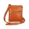 Picture of Aston Leather Ladies Slim Tan Single Zippered Shoulder Bag