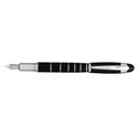 Picture of X Pen Fame Black Lacquer with Shiny Chrome Clip Ring Fountain Pen