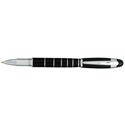 Picture of X Pen Fame Black Lacquer with Shiny Chrome Clip Ring Rollerball Pen
