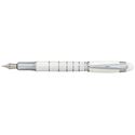 Picture of X Pen Fame White Lacquer With Shiny Chrome Clip Ring Fountain Pen