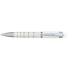 Picture of X Pen Fame White Lacquer With Shiny Chrome Clip Ring Ballpoint Pen